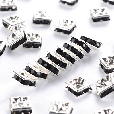Brass Rhinestone Spacer Beads RSB072-04S-1