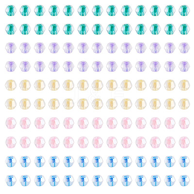 405Pcs Eletroplated Transparent Glass Beads GLAA-TA0003-66C-1