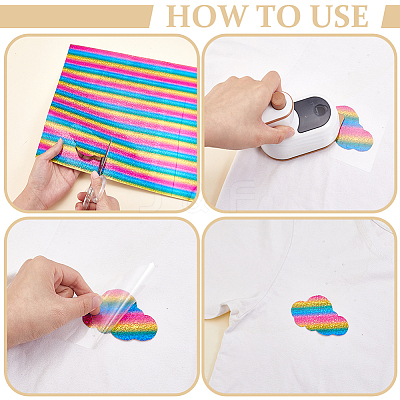 8Pcs 8 Colors Heat Transfer Vinyl Sheets FIND-NB0006-93-1