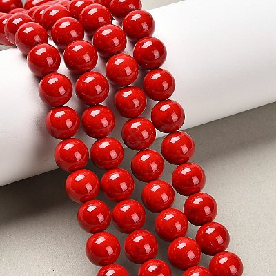 Natural Dyed Mashan Jade Gemstone Bead Strands X-G-R272-10mm-01-1