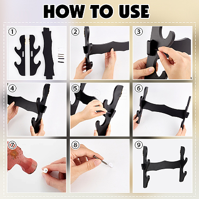 2-Tier MDF Board Wall Mounted Sword Display Rack ODIS-WH0043-256A-1