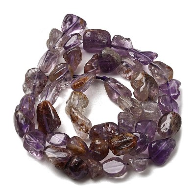 Natural Purple Phantom Quartz Purple Lodolite Quartz Beads Strands G-I390-A01-1