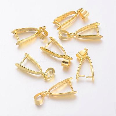 Brass Ice Pick Pinch Bails X-KK-D318-G-NR-1
