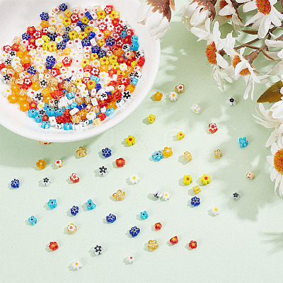 360Pcs 12 Colors Handmade Millefiori Glass Beads LAMP-GO0001-12-1