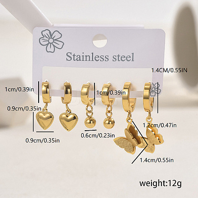 Stainless Steel Hoop Earring Sets YN6312-1