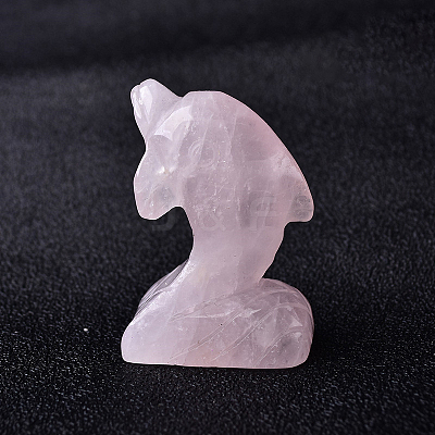 Natural Rose Quartz Carved Healing Dolphin Figurines PW-WG41348-05-1