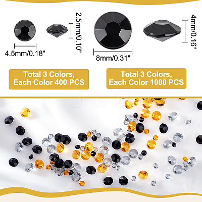 4200Pcs 6 Styles Pointed Back Acrylic Rhinestone Cabochons TACR-GA0001-06-1