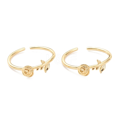 Adjustable Brass Cuff Rings RJEW-F113-02G-1