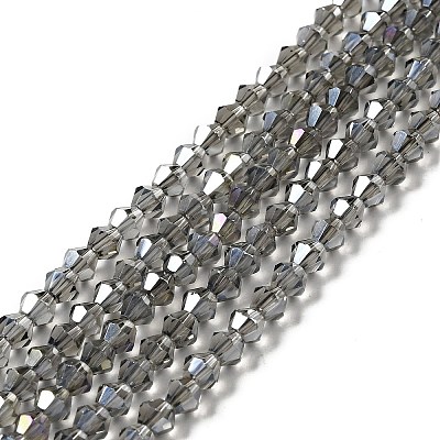 Transparent Electroplate Glass Beads Strands LS-EGLA-S056-4mm-15-1