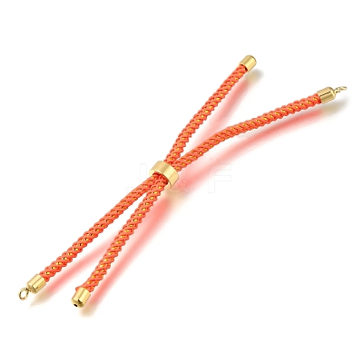 Braided Cotton Cord Slider Bracelet Making MAK-R001-01G-07-1