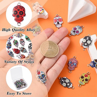 40Pcs 20 Styles Cinco de Mayo Alloy Enamel Connector Charms ENAM-CJ0004-87-1