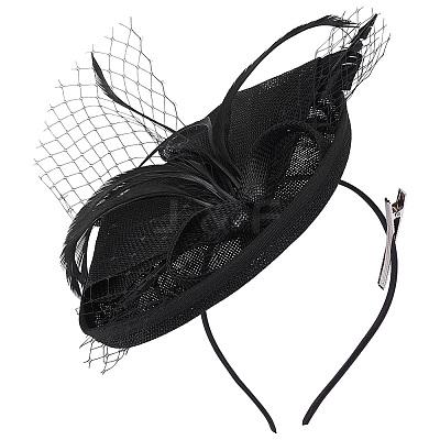 Mesh Veil Hair Bands OHAR-WH0011-63B-1