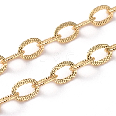 Brass Textured Cable Chains CHC-G005-25G-1