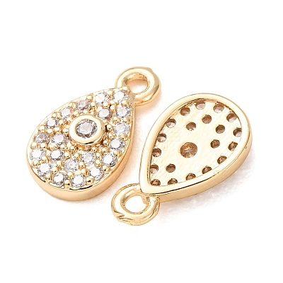 Brass Micro Pave Cubic Zirconia Charms CU-K002-01C-03-1