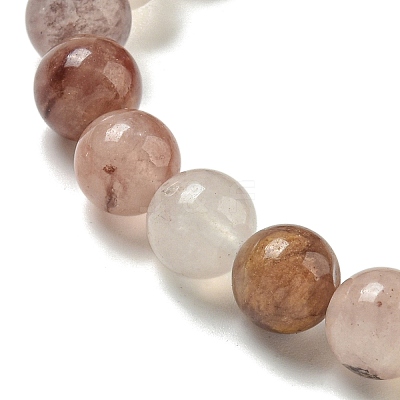 Natural Chalcedony Round Beaded Stretch Bracelets for Women BJEW-C077-01-1