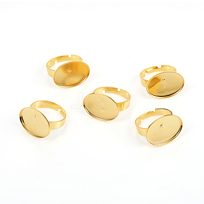 Adjustable 201 Stainless Steel Finger Rings Components STAS-I149-12G-1