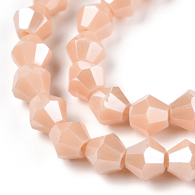 Opaque Solid Color Electroplate Glass Beads Strands LS-EGLA-A039-P6mm-A06-1