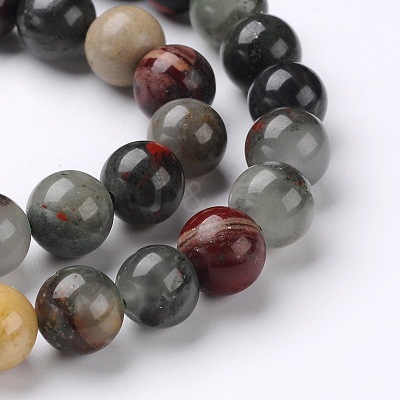 Natural African Bloodstone Beads Strands G-L383-06-6mm-1