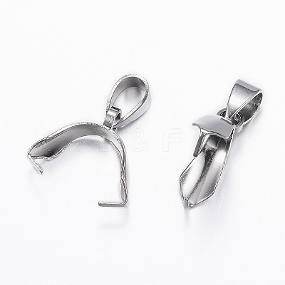 Tarnish Resistant 304 Stainless Steel Pendant Pinch Bails STAS-G179-09P-1