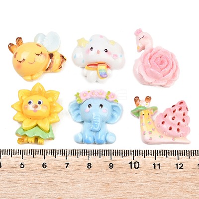 Animal Opaque Resin Cabochons RESI-B043-01-1