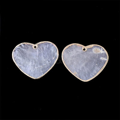 Edge Golden Plated Capiz Shell Pendants SHEL-S276-35-1