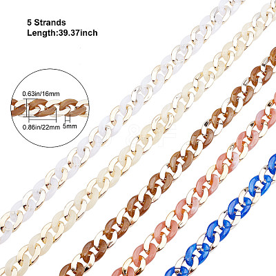 Handmade CCB Plastic Curb Chain AJEW-GF0001-86-1