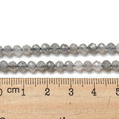 Faceted Round Natural Labradorite Bead Strands G-I156-03-4mm-1
