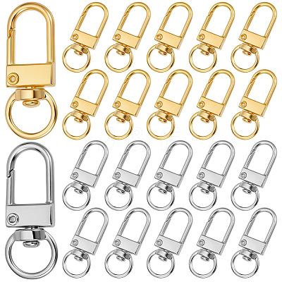 36Pcs 2 Colors Alloy Swivel Clasps PURS-CN0001-11-1