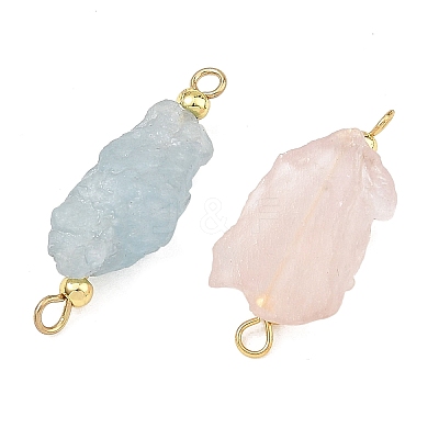 Raw Rough Natural Morganite Connector Charm PALLOY-JF06041-1