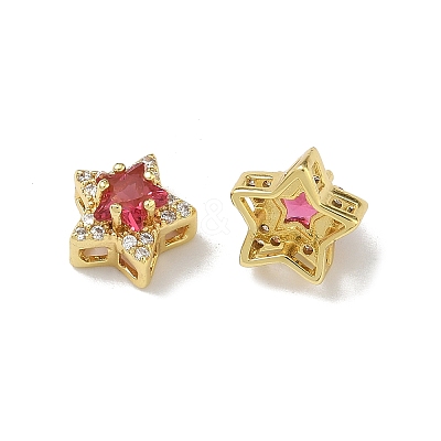 Brass Micro Pave Cubic Zirconia Slide Charms KK-D226-02G-03-1