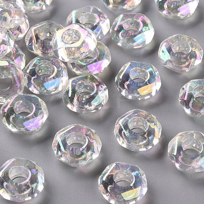 Transparent Acrylic European Beads TACR-S156-013-1