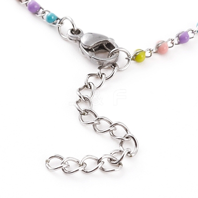 304 Stainless Steel Enamel Twisted Chains Bracelet Makings AJEW-JB00888-1