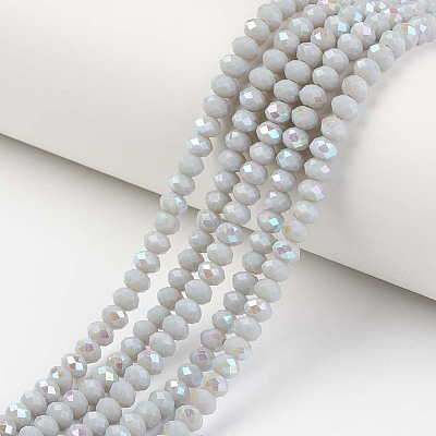 Electroplate Opaque Solid Color Glass Beads Strands EGLA-A034-P3mm-L16-1