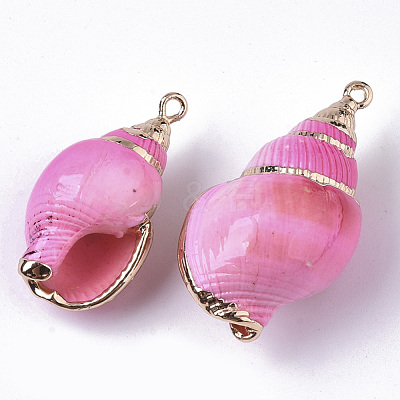 Spray Paint & Electroplate Spiral Shell Pendants SHEL-N026-11-1