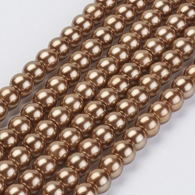 Eco-Friendly Glass Pearl Bead Strands X-HY-A008-6mm-RB037-1