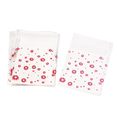 2 Bags Flower Printed OPP Cellophane Self Seal Bags OPC-TADJ0001-01-1