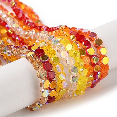 Transparent Electroplate Glass Beads Strands GLAA-Q099-A01-M02-1