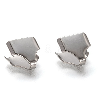 Tarnish Resistant 304 Stainless Steel Folding Crimp Ends X-STAS-G122-09P-C04-1