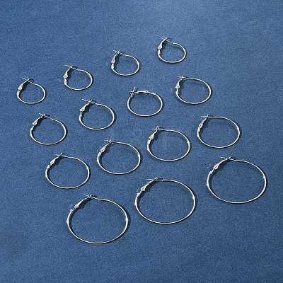32Pcs 4 Styles Iron Huggie Hoop Earring Findings IFIN-FS0001-49B-1