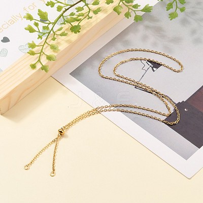 304 Stainless Steel Slider Necklace Making AJEW-JB00776-02-1