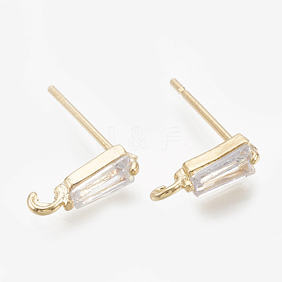 Brass Stud Earring Findings KK-S348-118-1