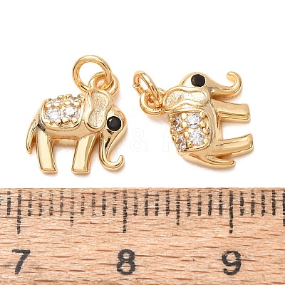 Brass Micro Pave Black Cubic Zirconia Charms CU-K002-15G-1