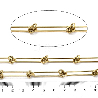 Ion Plating(IP) 304 Stainless Steel Oval & Knot Link Chains CHS-G039-05G-1
