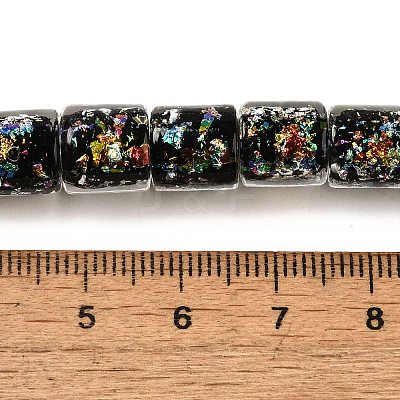 Handmade Dichroic Foil Glass Beads Strands DICH-U001-09G-1