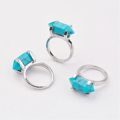 Natural & Synthetic Mixed Stone Finger Rings RJEW-P121-A-1