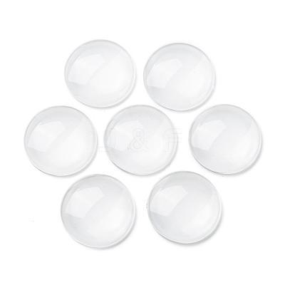 Transparent Glass Cabochons X-GGLA-R026-25mm-1