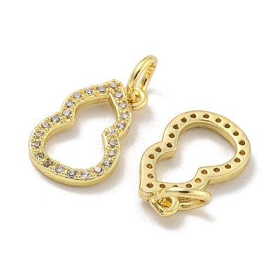 Brass Micro Pave Cubic Zirconia Pendants KK-L075-015LG-1