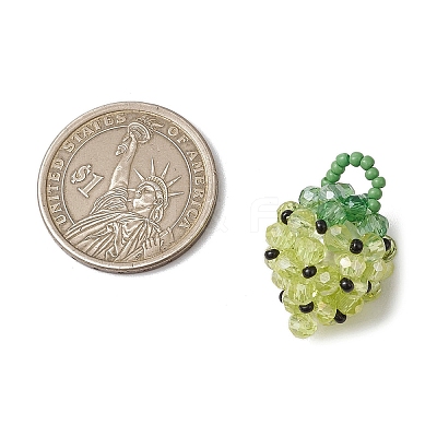 Glass Seed Beaded Pendants PALLOY-GD00003-03-1