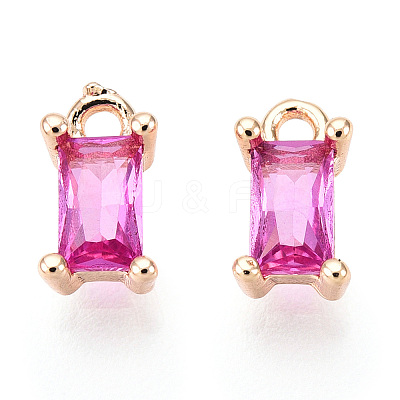 Brass Cubic Zirconia Charms X1-KK-S350-367M-1