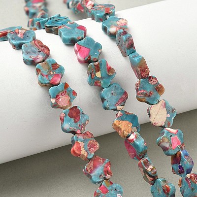 Dyed Synthetic Imperial Jasper Beads Strands G-D337-10mm-B04-1